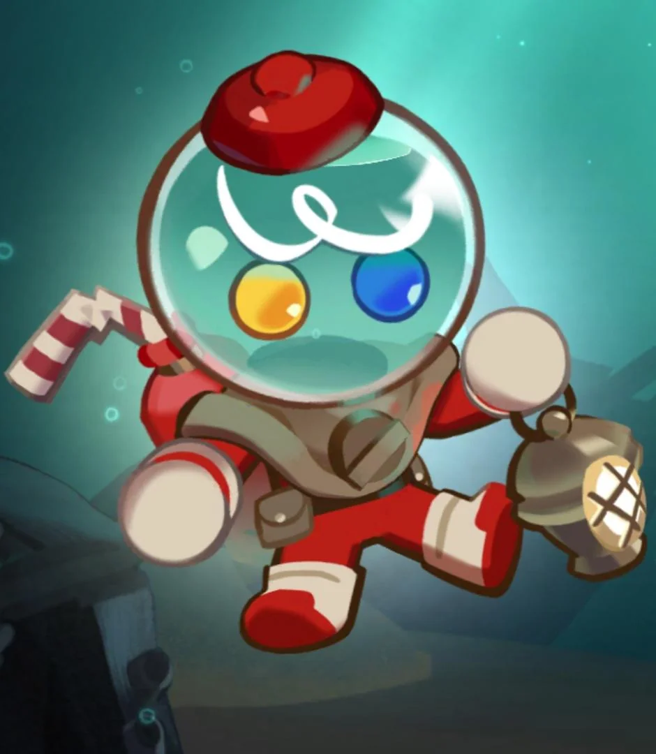 An image of Candy Diver Cookie, a character from the mobile game Cookie Run Kingdom